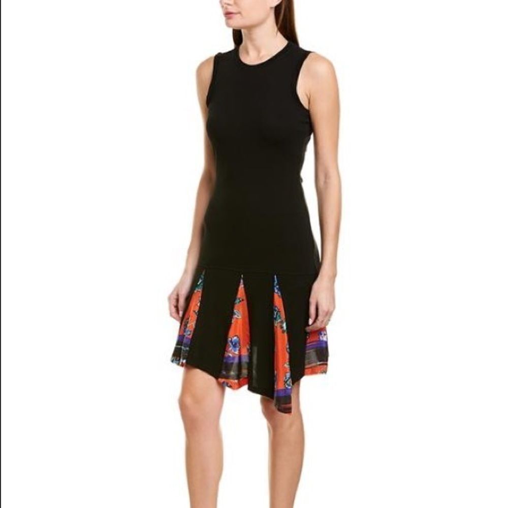 NWT Derek Lam 10 Crosby Flounce Dress Black Size 6